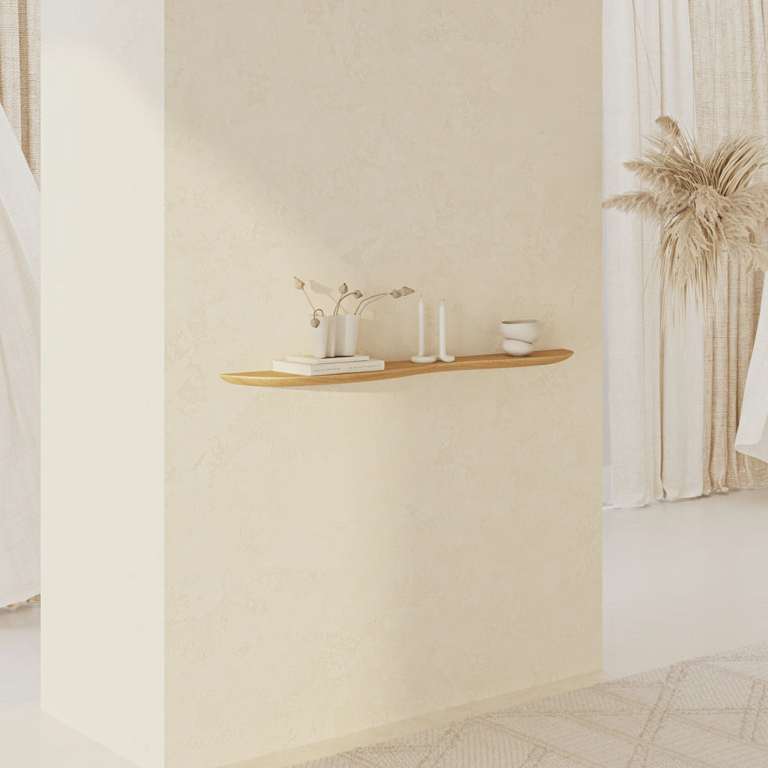 120 cm Blob Oak Wall Shelf - Linerora