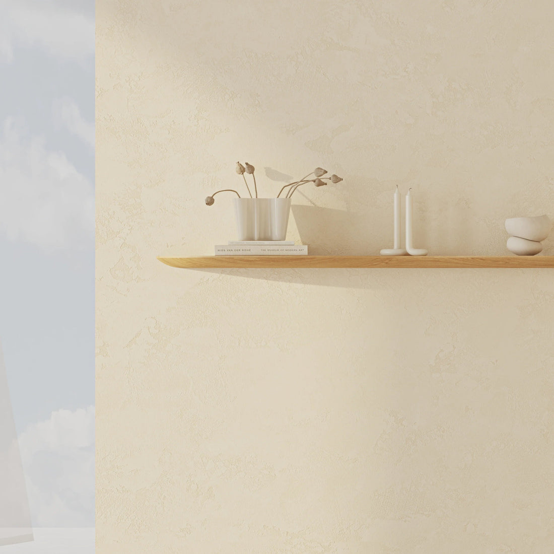 120 cm Blob Oak Wall Shelf - Linerora