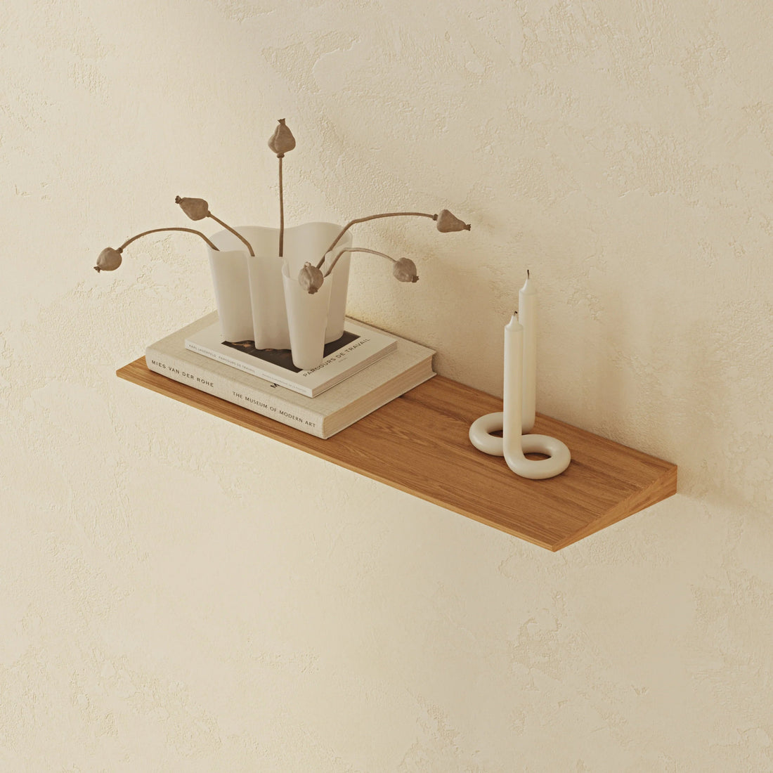 55 cm Tala Oak Wall Shelf - Linerora