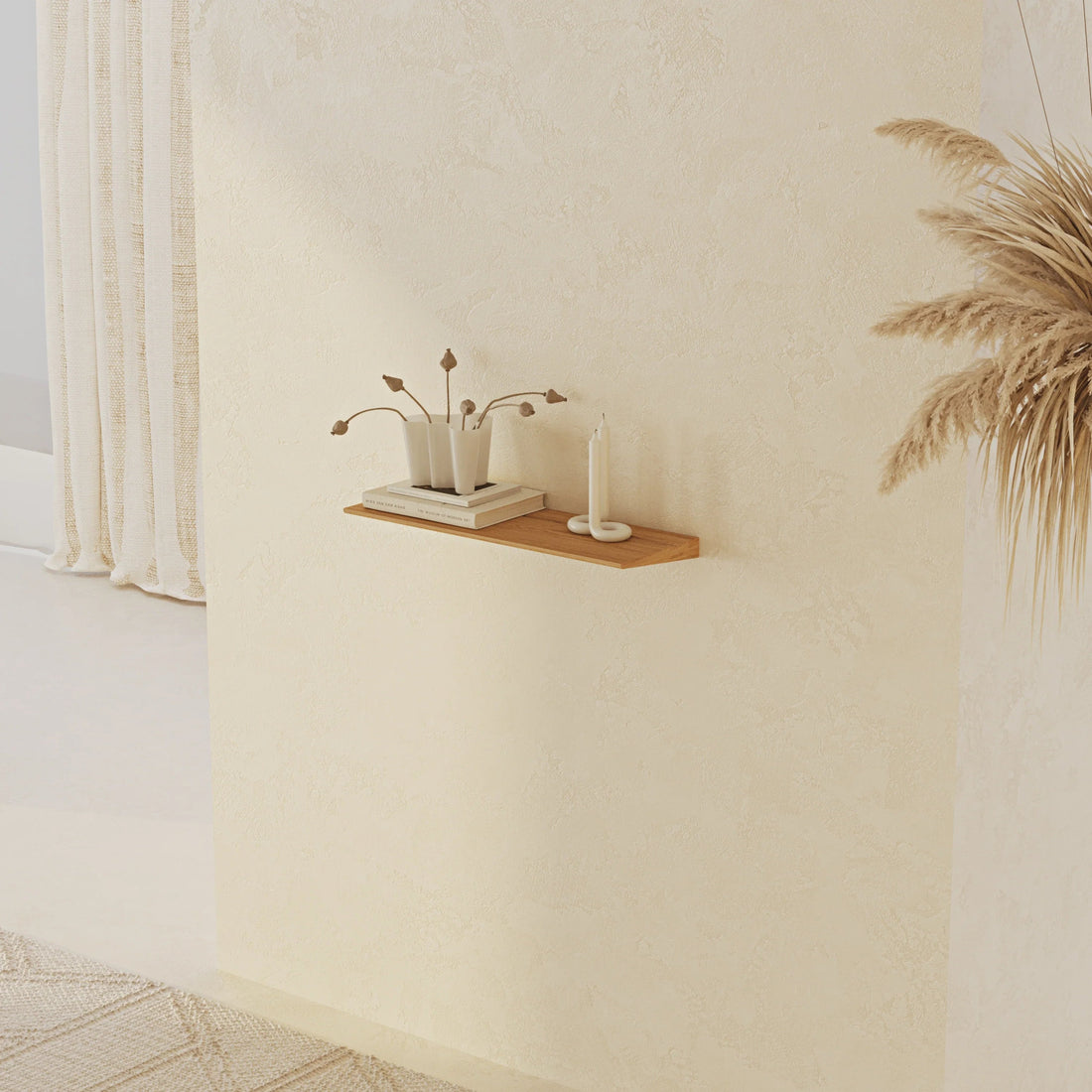 55 cm Tala Oak Wall Shelf - Linerora