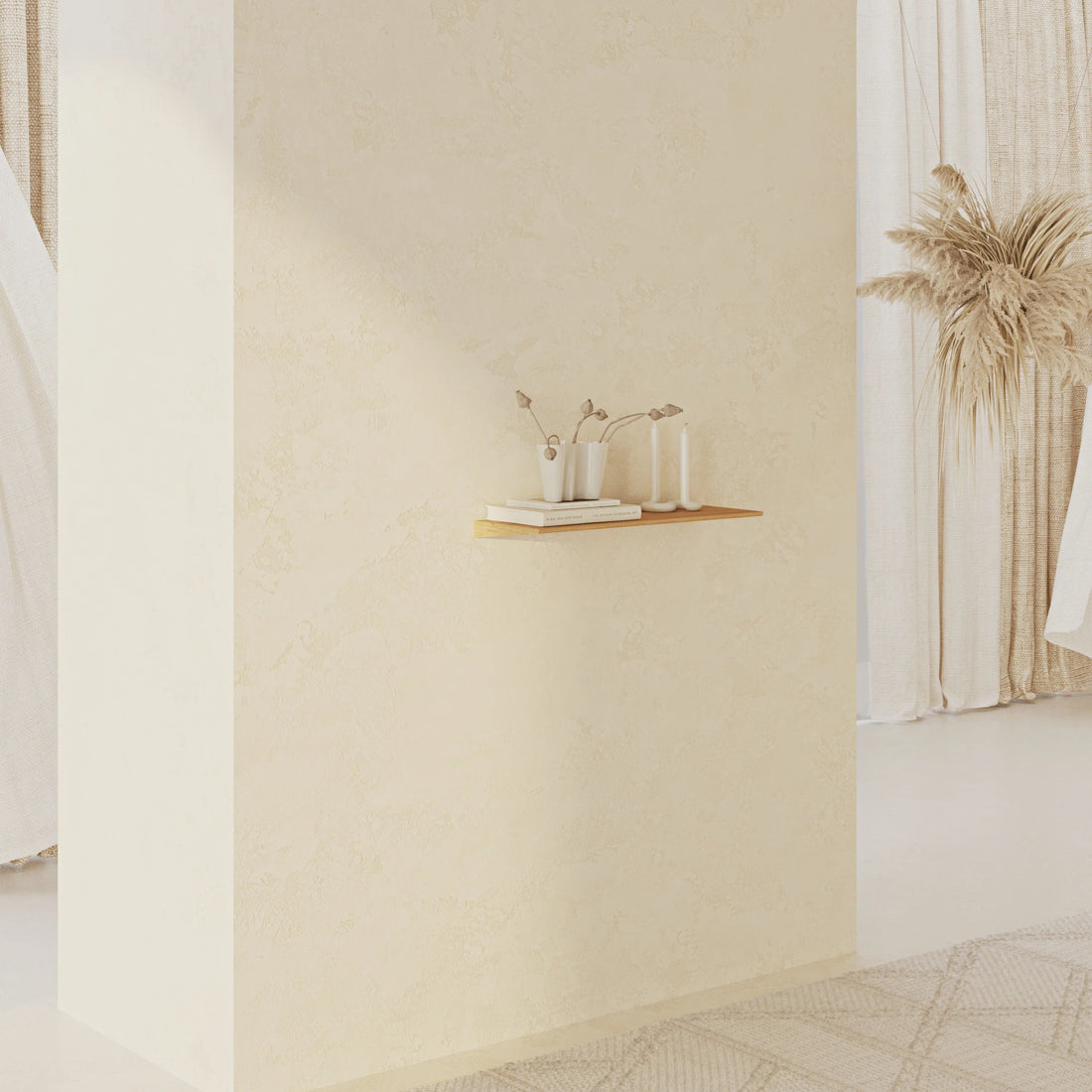 55 cm Tala Oak Wall Shelf - Linerora