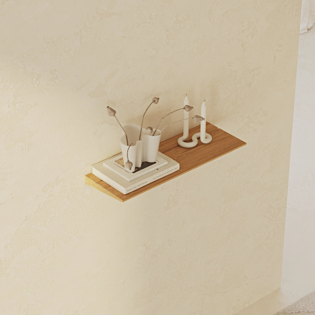 55 cm Tala Oak Wall Shelf - Linerora