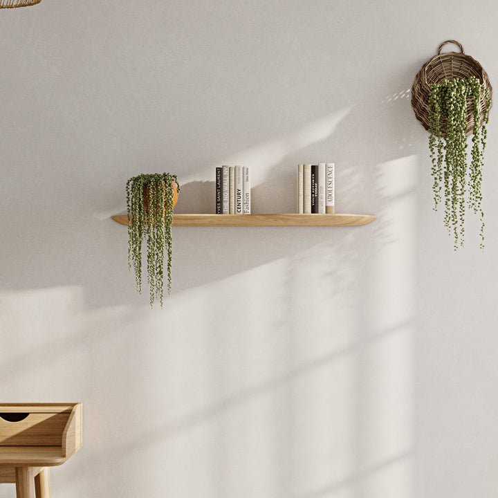 80 cm Solid Wood Blob Oak Shelf - Linerora