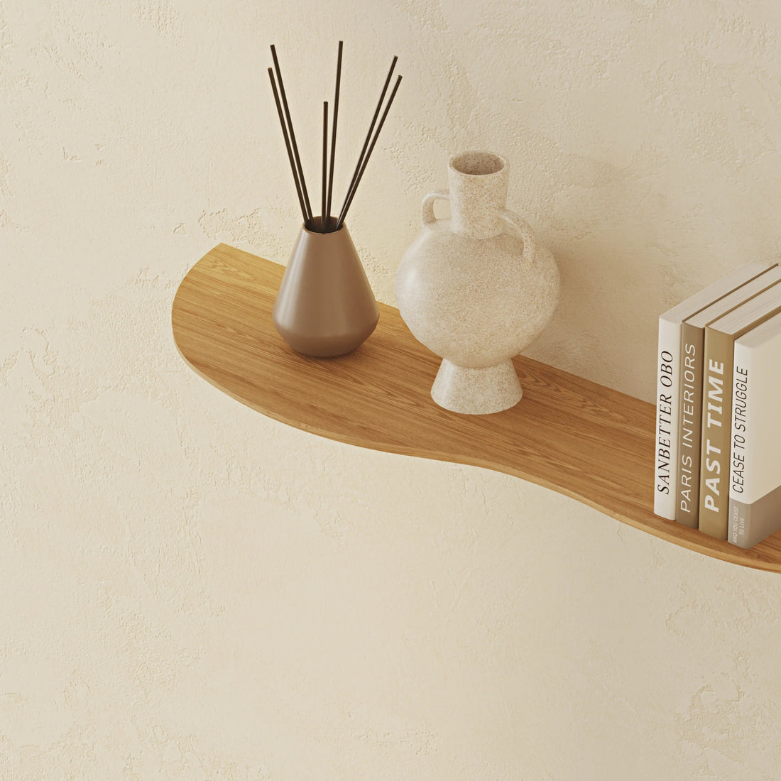 80 cm Solid Wood Blob Oak Shelf - Linerora