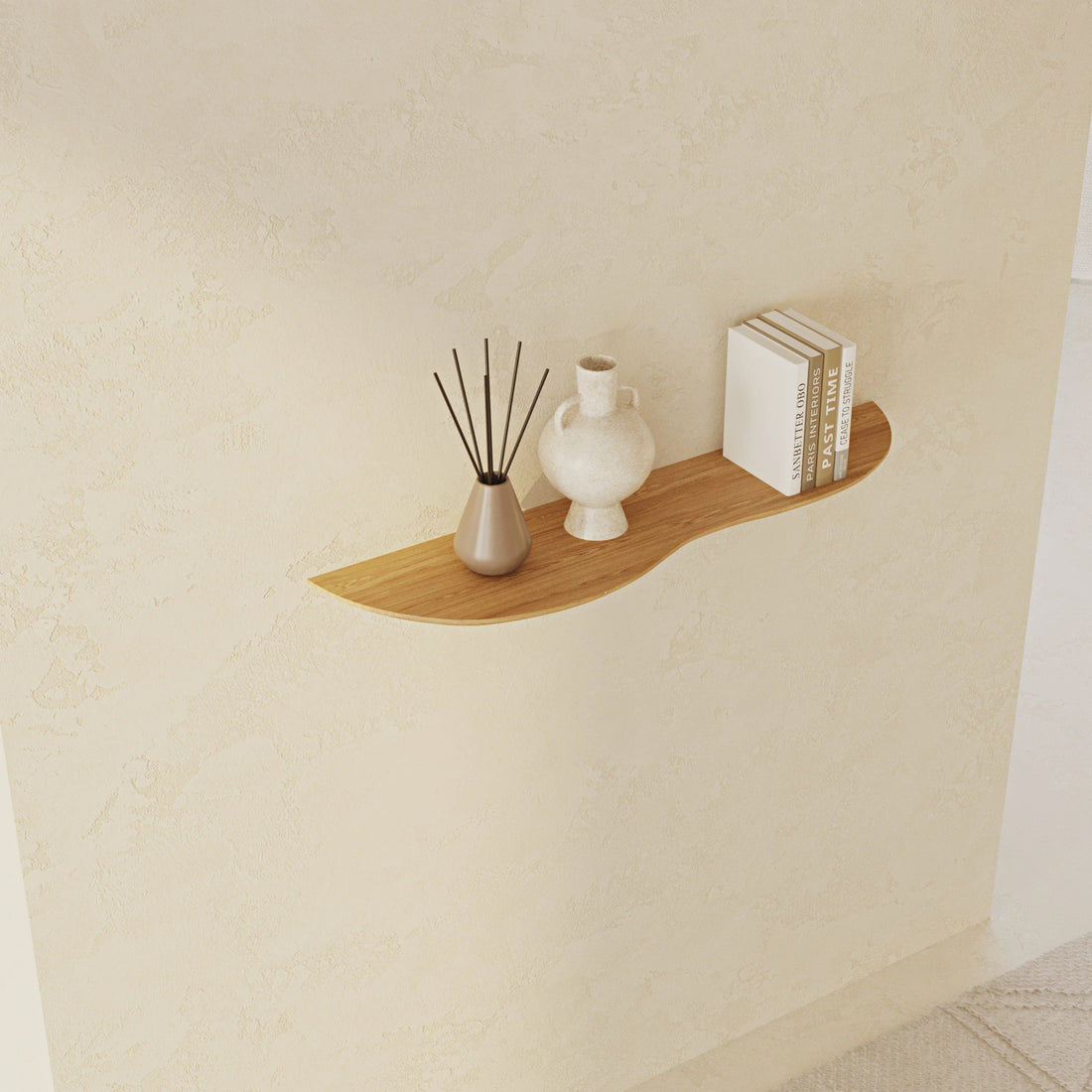 80 cm Solid Wood Blob Oak Shelf - Linerora