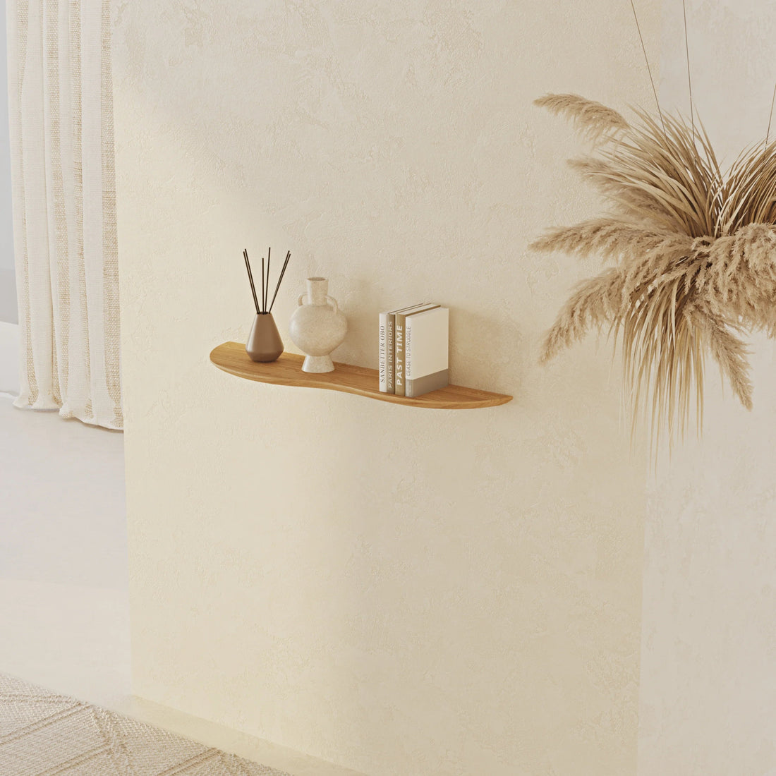 80 cm Solid Wood Blob Oak Shelf - Linerora