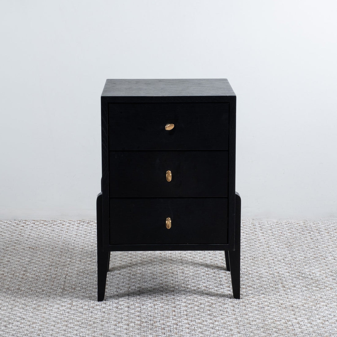 Black 3 - Drawer Nightstand Model 0555 - Linerora
