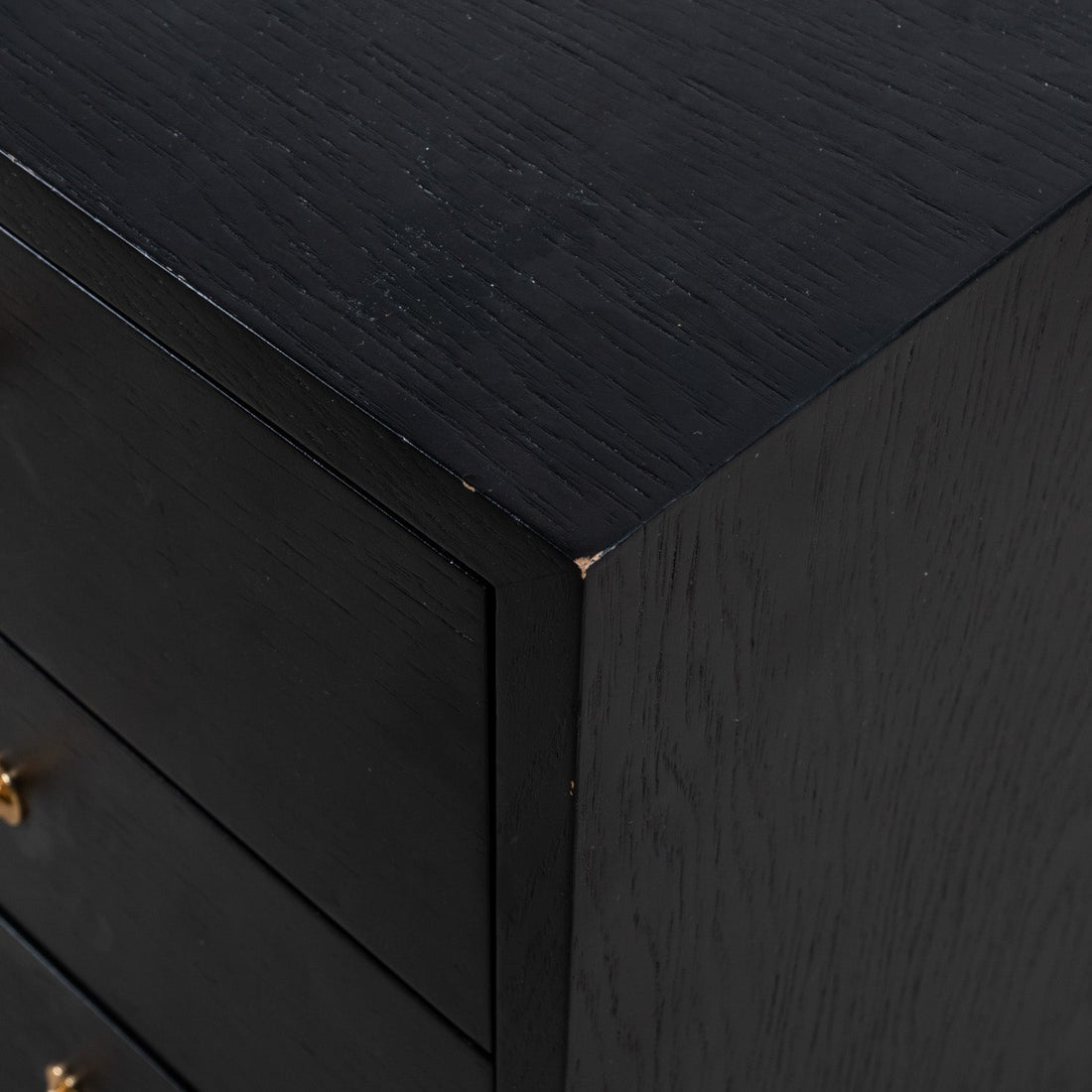 Black 3 - Drawer Nightstand Model 0555 - Linerora