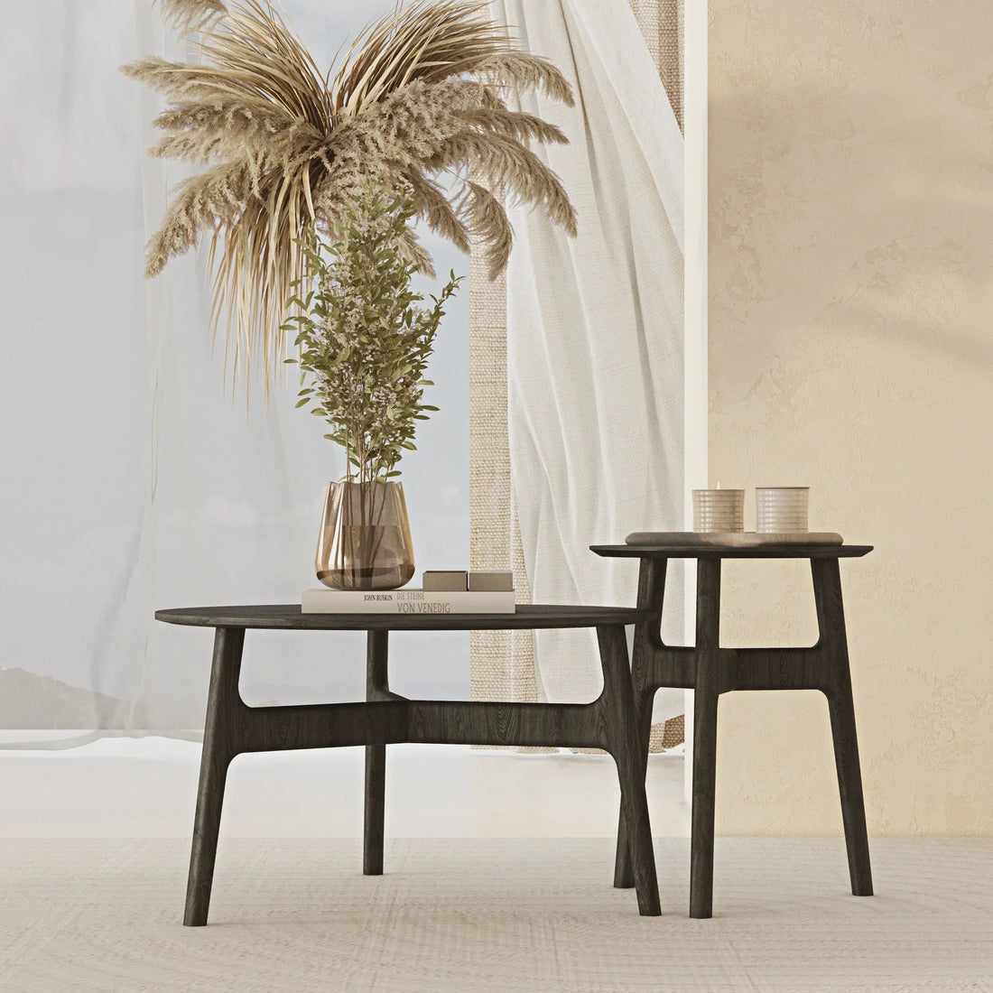 Black Casablanca Coffee Table Set - Linerora