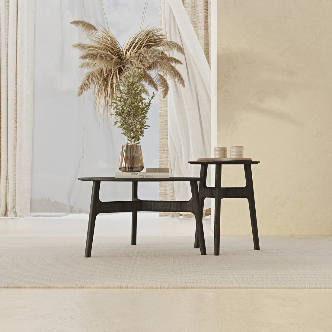Black Casablanca Coffee Table Set - Linerora