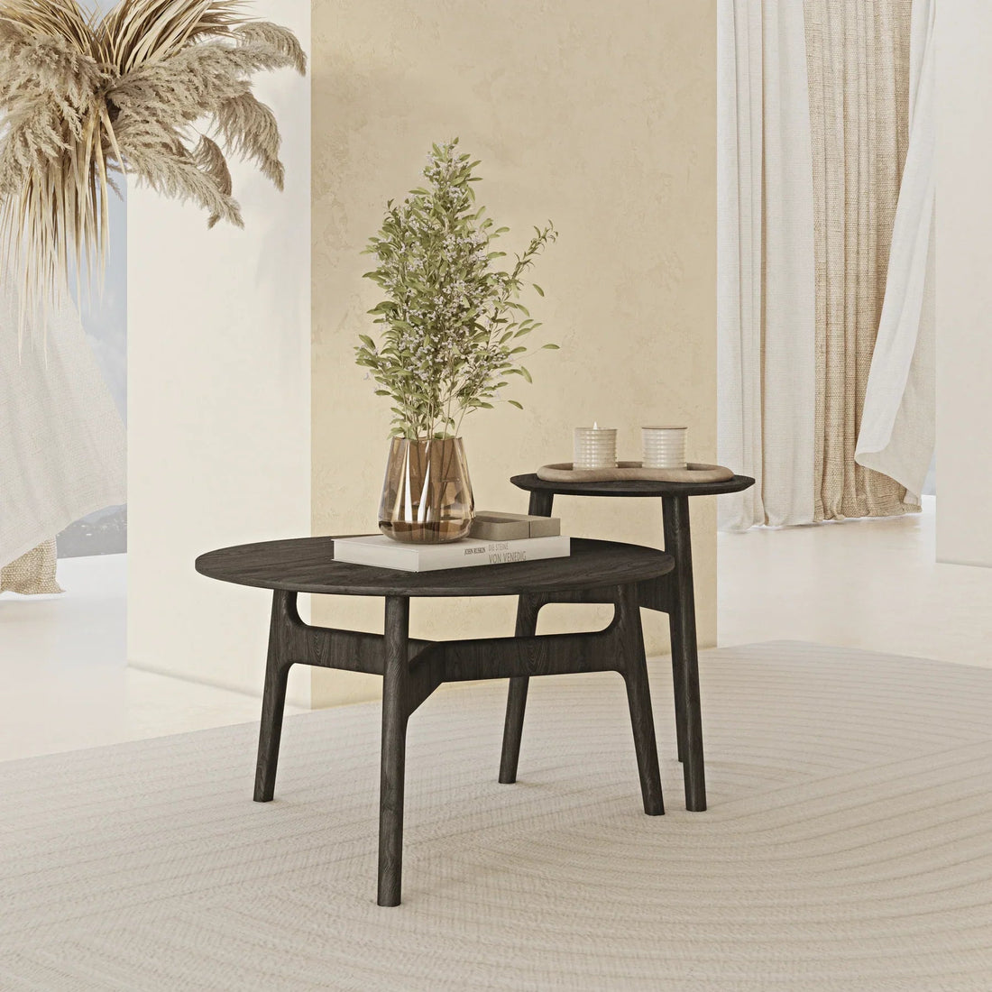 Black Casablanca Coffee Table Set - Linerora