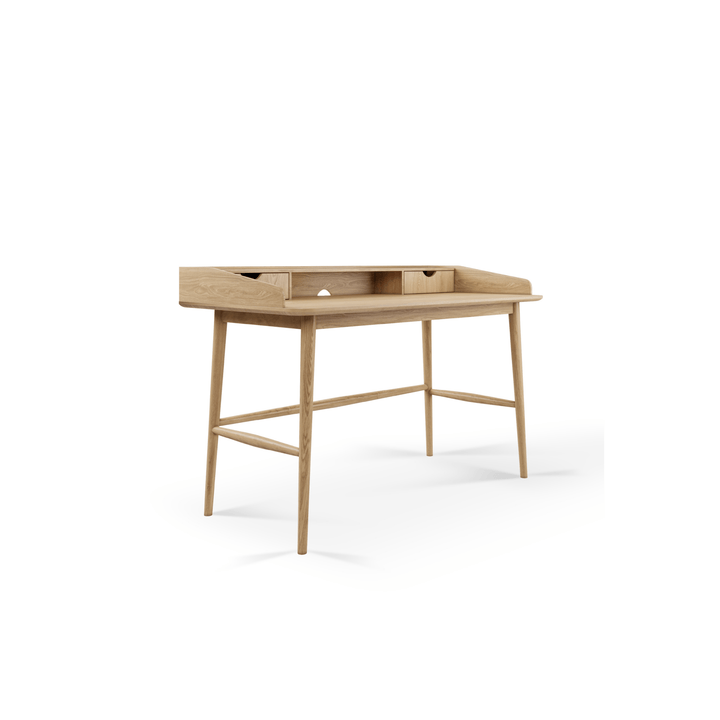 Chic Lofi Oak Home Office Desk - Linerora