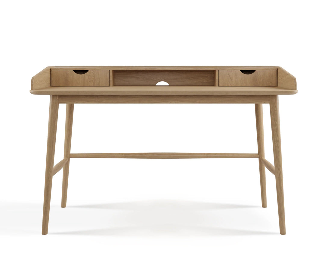 Chic Lofi Oak Home Office Desk - Linerora