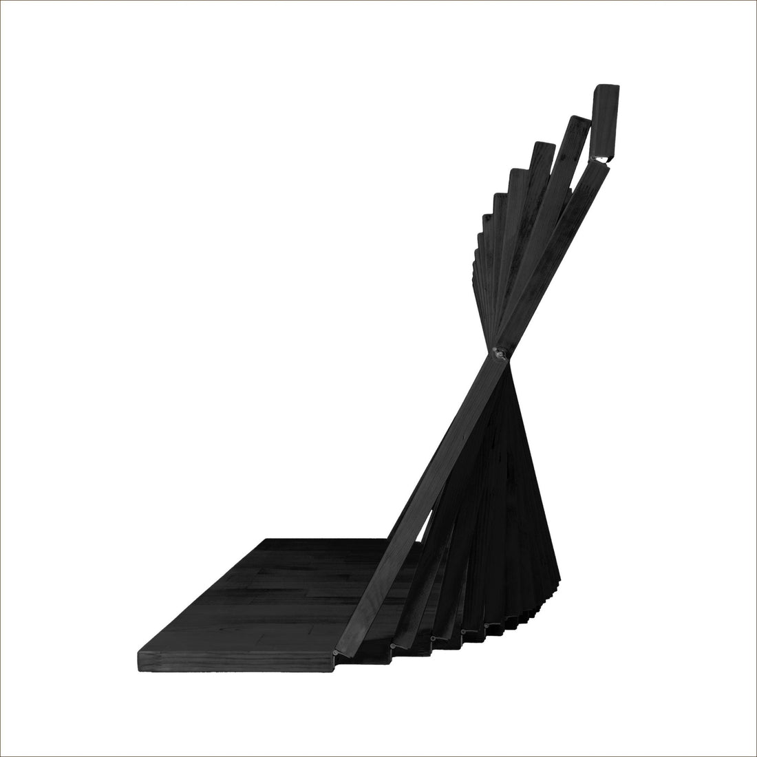 Flow Compact Wall Desk | FSC Certified Wall Mounted Table | Foldable | Black - Linerora