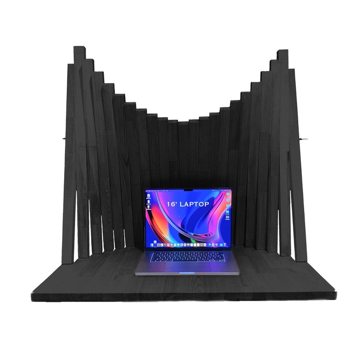 Flow Compact Wall Desk | FSC Certified Wall Mounted Table | Foldable | Black - Linerora