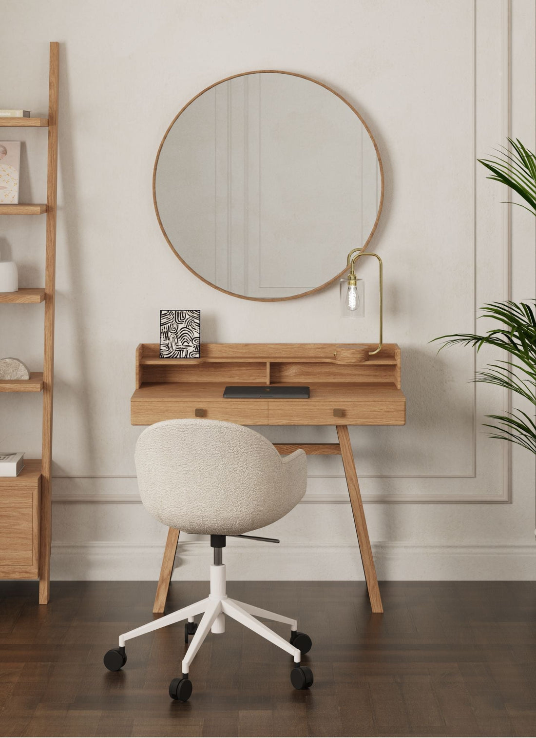 MARSEL 100 CM WORK DESK WITH SHELF - Linerora
