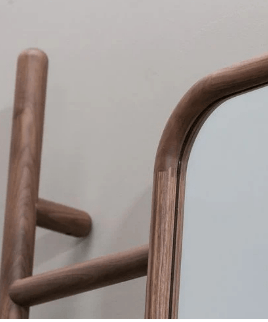 MUSK - Natural Solid Wood and Mirror Detailed Hanging Rack - Linerora