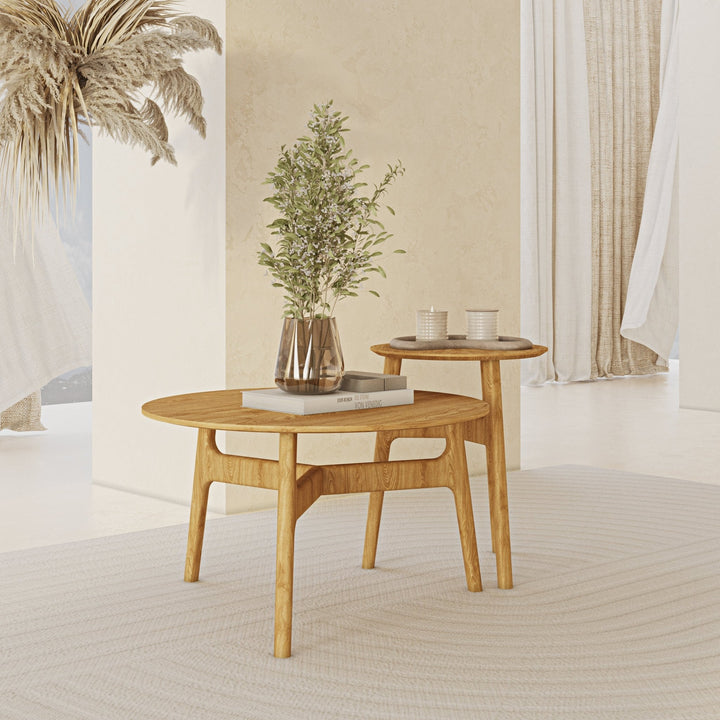 Oak Casablanca Coffee Table Set - Linerora