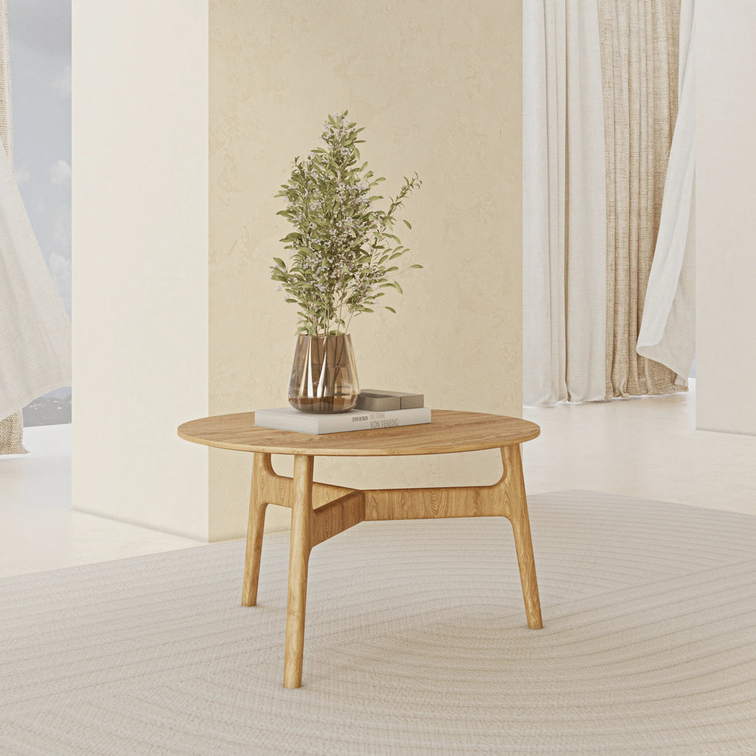 Oak Coffee Table in Casablanca Style - Linerora