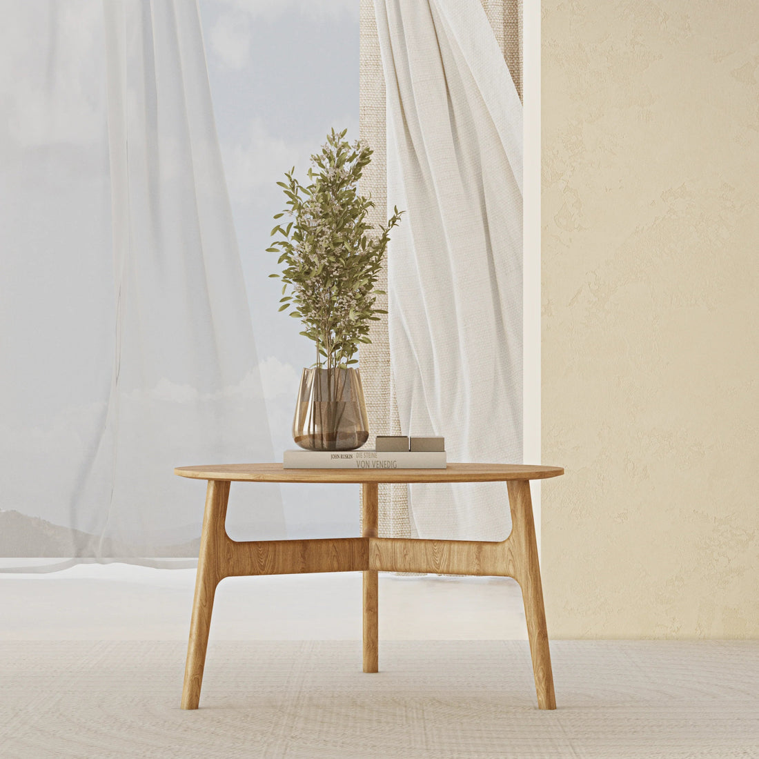 Oak Coffee Table in Casablanca Style - Linerora