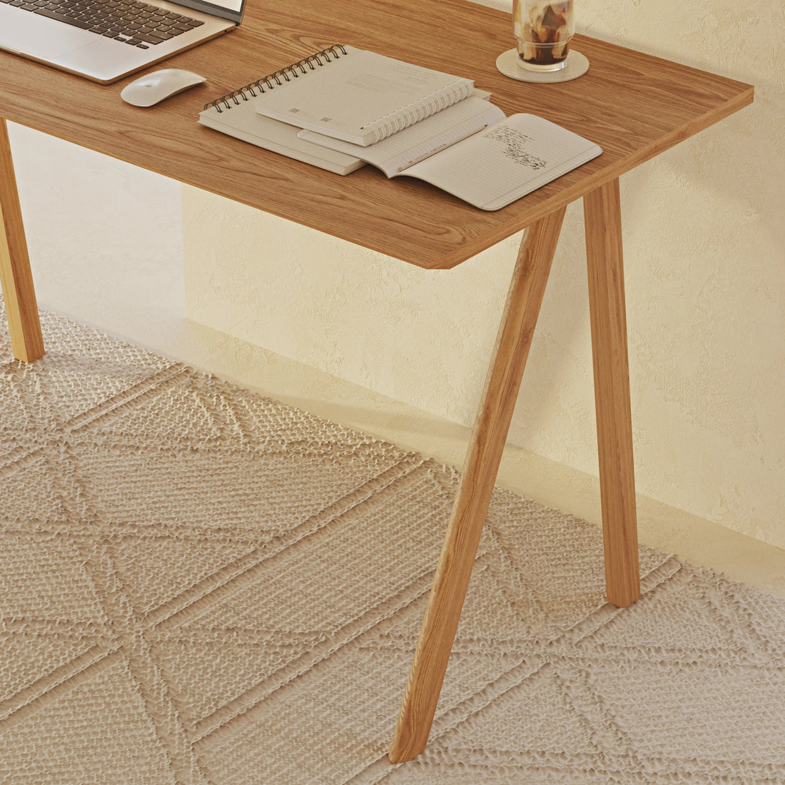 Oak Desk with Bike Design - Linerora