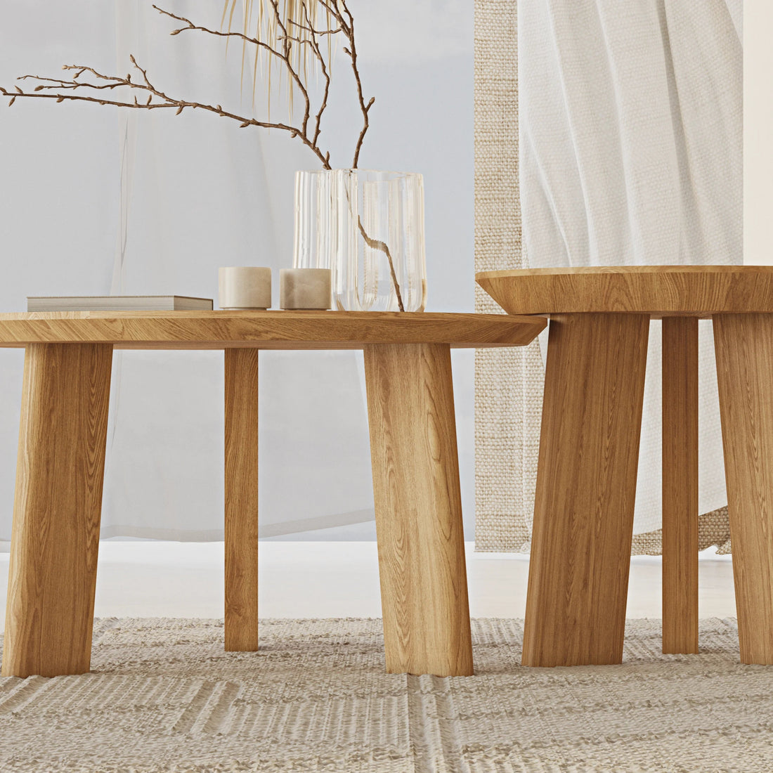 Oak Tate Coffee Table Collection - Linerora