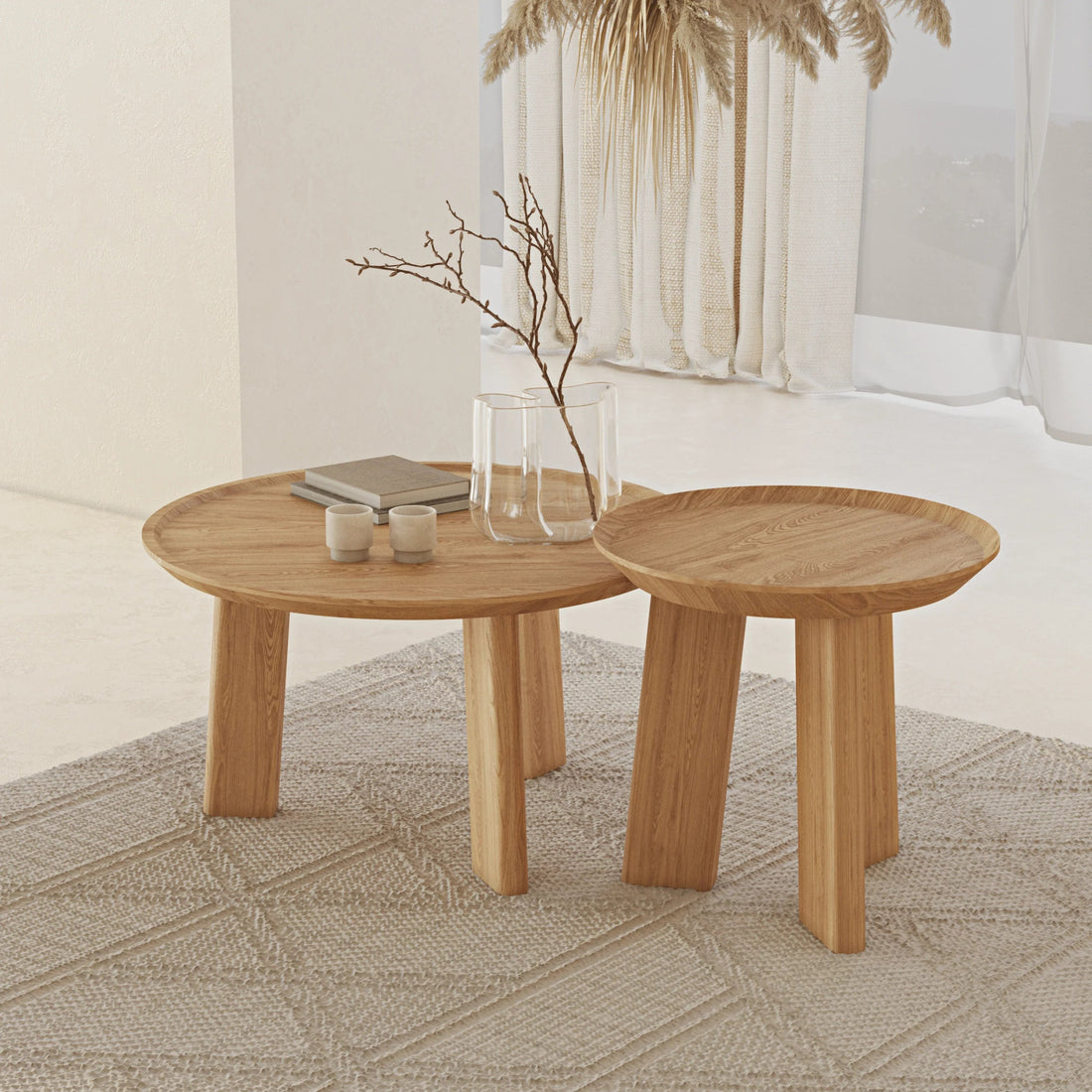 Oak Tate Coffee Table Collection - Linerora