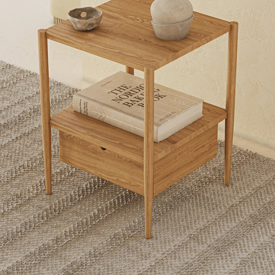 Scandinavian Style Nightstand - Linerora