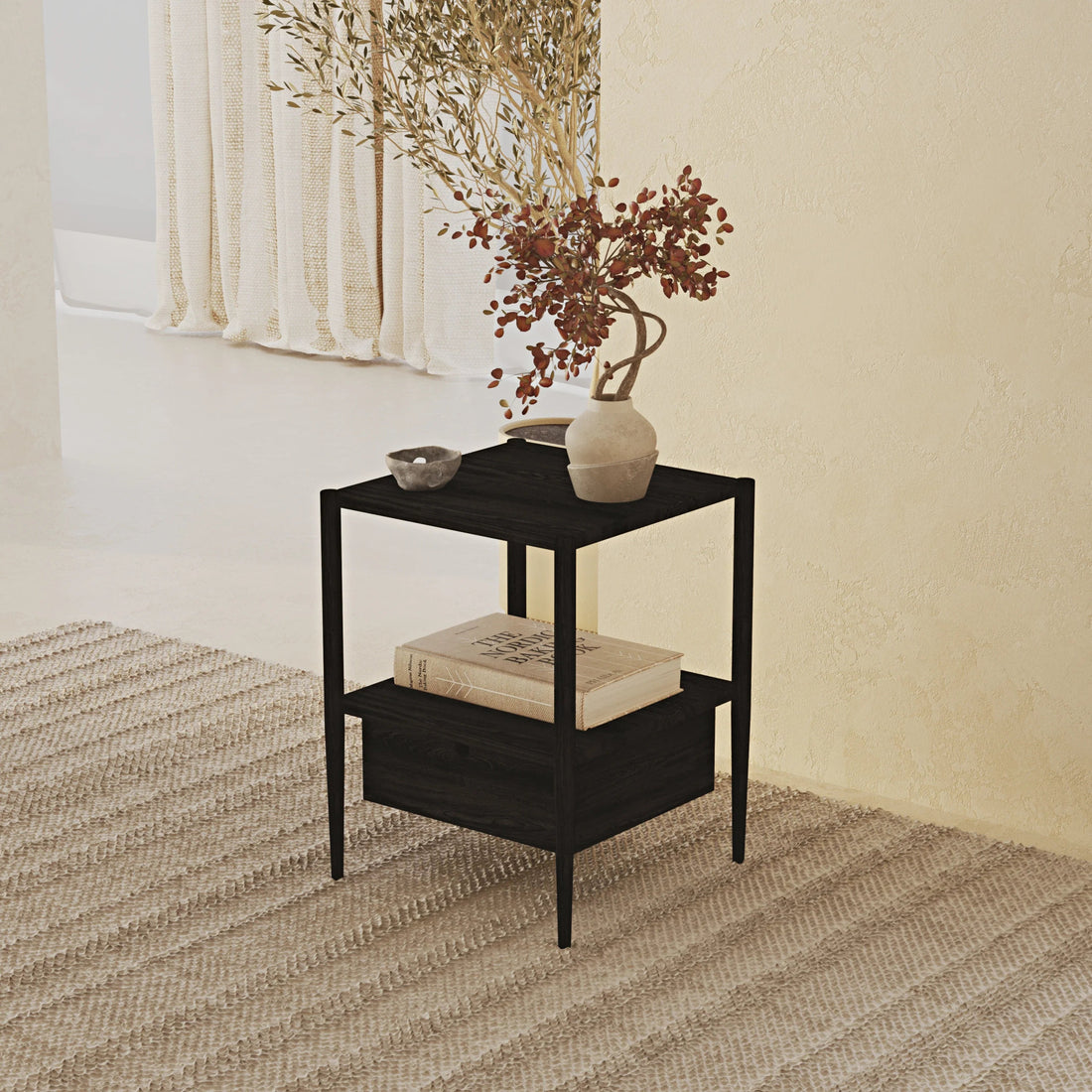Scandinavian Style Nightstand - Linerora