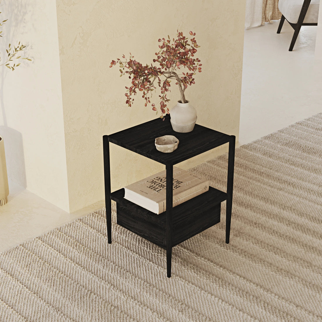 Scandinavian Style Nightstand - Linerora