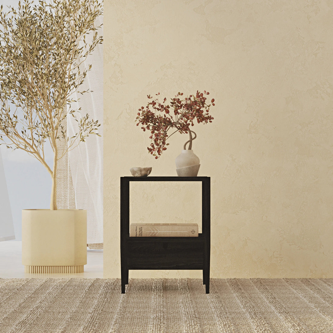 Scandinavian Style Nightstand - Linerora