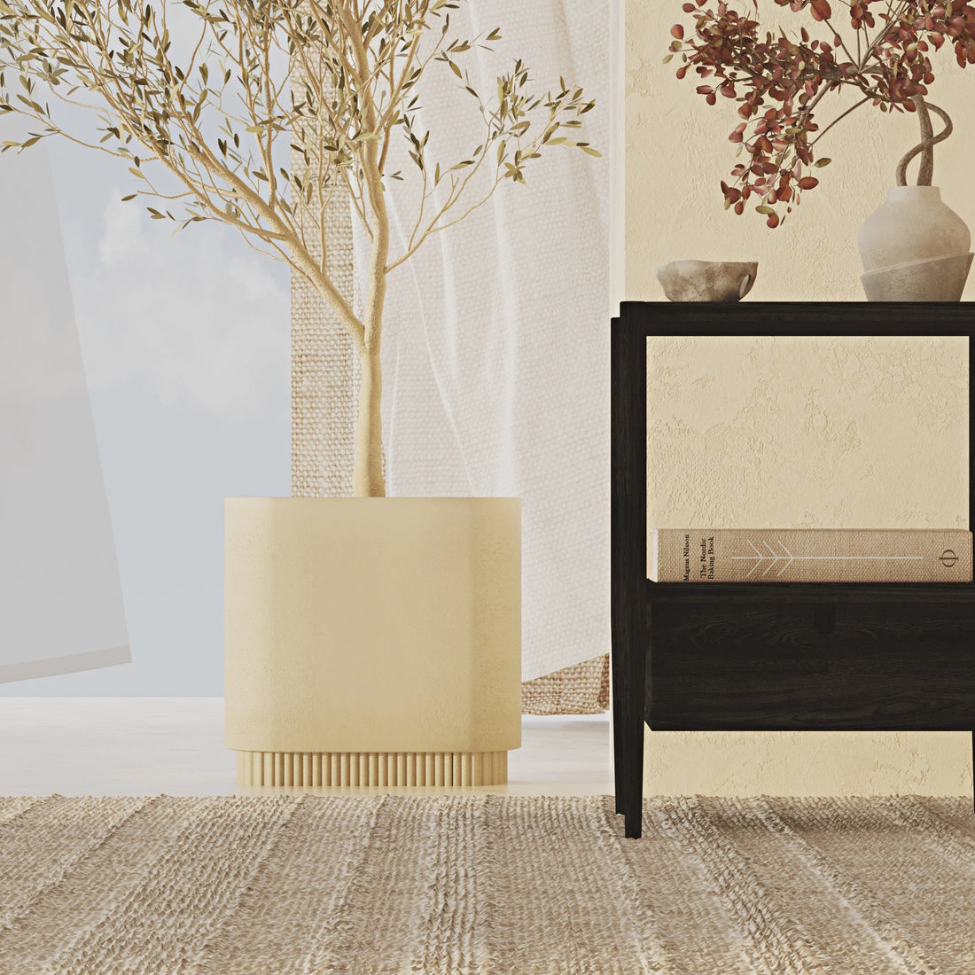 Scandinavian Style Nightstand with Drawer - Linerora