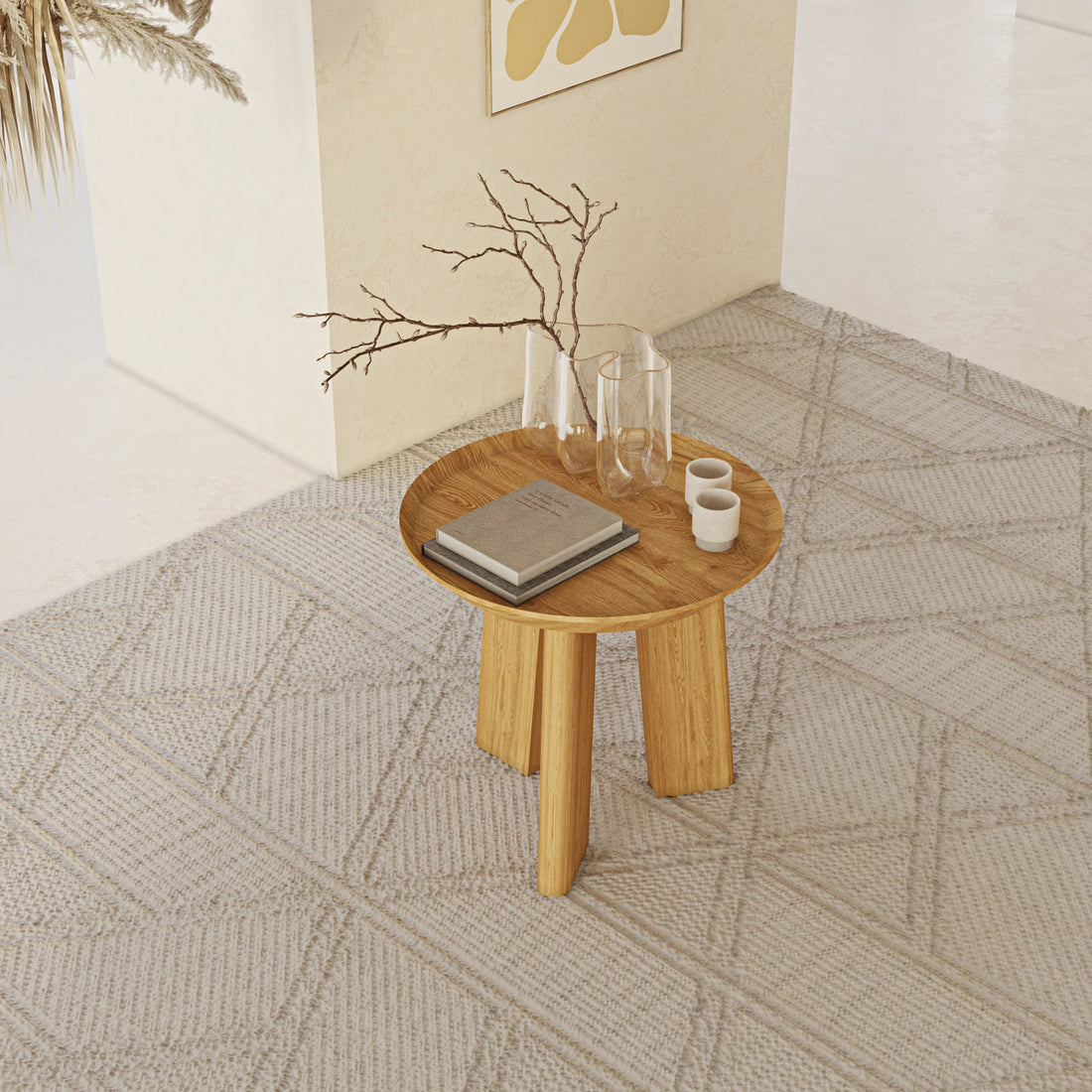 Tate Oak Accent Table - Linerora
