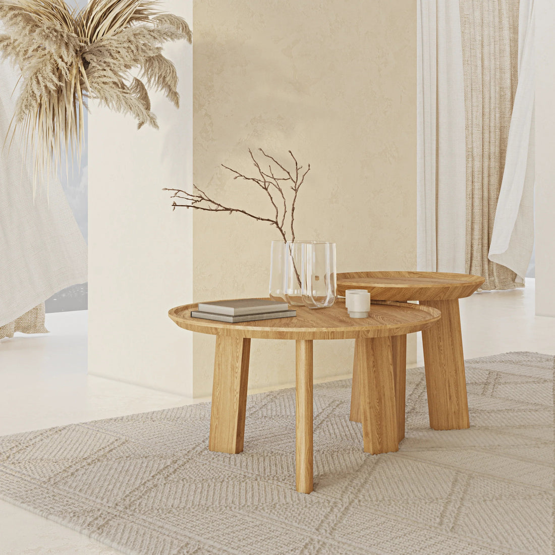 Tate Oak Accent Table - Linerora