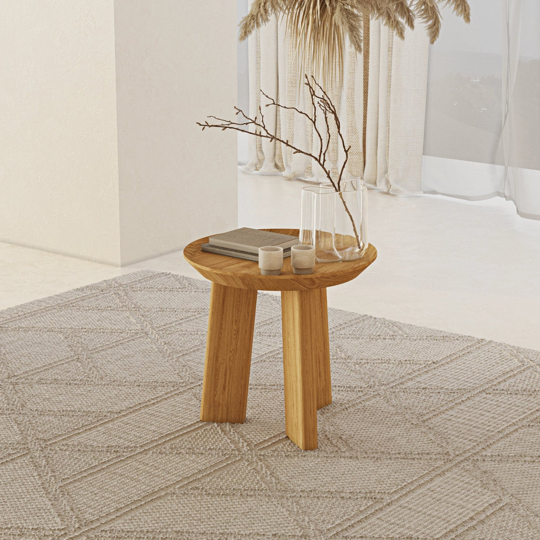 Tate Oak Accent Table - Linerora