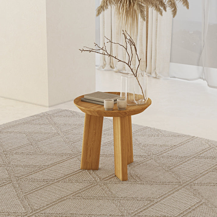 Tate Oak Accent Table - Linerora