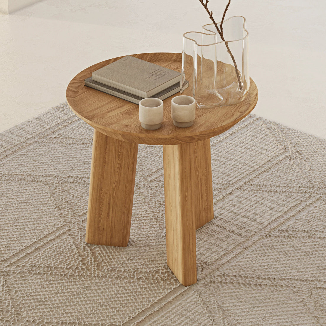 Tate Oak Accent Table - Linerora